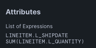 Result attribute in a Snowflake query plan.