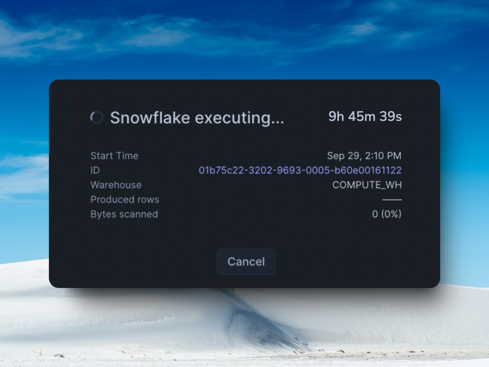 A slow Snowflake query